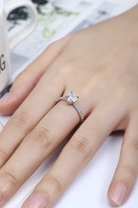 Joyería fina de lujo Joyería de platino de San Valentín 1ct Compromiso DE BODA Promesa Joyería de mujer Anillos de diamantes de laboratorio de oro blanco PT950 - Product Image 4