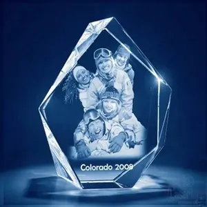 Honor of crystal – décoration créative pour la maison, verre cristal, forme Iceberg, Table Photo, cadre Photo, couleur blanche, Photos disponibles