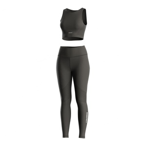 Conjunto Deportivo de Secado Rápido para Mujer, Corte Ajustado, Top Corto Transpirable y Leggings de Cintura Alta Elásticos, Logotipo Personalizado - Product Image 1