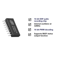Puce d'enregistrement de haute qualité Waytronic 16 bits DSP faible puissance 128Mbit SPI Flash puce IC d'enregistrement vocal