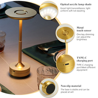 Lampe de table LED rechargeable en alliage d'aluminium de qualité supérieure, design soucoupe volante, avec interrupteur tactile, pour chambre, bar et extérieur