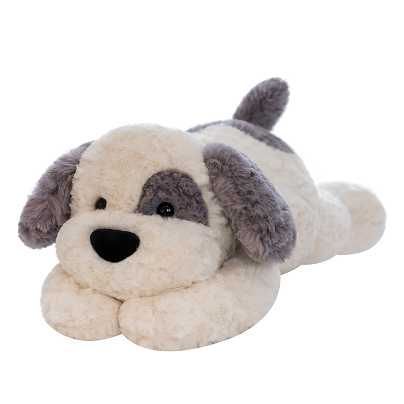 dog plush toy gray white