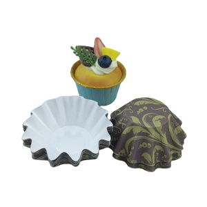 صينية كيك على شكل زهرة يمكن التخلص منها ، موفين وردي ، حامل لكعك الزفاف ، صينية طلاء الحيوانات الأليفة ، ورق مبطن - Product Image 4