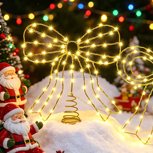 RTS <b>Topper</b> Star Christmas Tree Decorations High Quality Eco-friendly Iron butterfly Shape Top Star Machine-made Tree Ornaments - Product Image 3