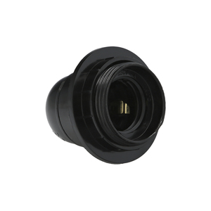 Portalampada E-27 4A con vite e rondella, nero - Product Image 1