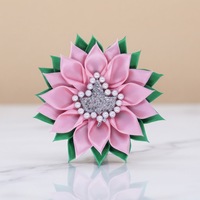 Ruban plat en satin rose et vert délicat pour la confection de symboles de la sororité grecque Alpha, accessoire de mariage IVY, accessoire pour enfants, décoré et fait main