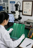 PCB FR4 Personalizzato a Doppia Faccia, Circuito Stampato Bifacciale con Inchiostro Verde per Saldatura per Lampada a Induzione a Doppia Testa