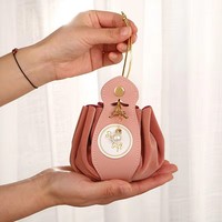 Tragbare Beutel für Schmuck, Hochzeit, Babyparty, Geburtstagsfeier, Dekoration, Süßigkeiten, Geschenke, Verpackungszubehör, Geschenkverpackung, Leder, Werbeartikel