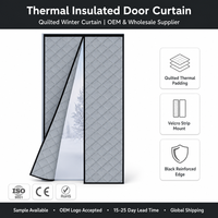 Rideau de porte hiver chaud en coton et polyester, anti-moustiques, fermeture magnétique, sans perçage, auto-fermant, pour chambre, personnalisable OEM