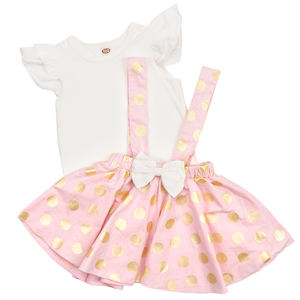 Conjunto de Dos Piezas de Verano 2022 para Bebés, Vestido de Algodón con Estampado de Lunares para Fiestas, Body para Bebés - Product Image 2