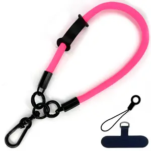 2024 Mode 8 Mm Mobiele Telefoon Lanyard Polsband Kleurrijke Gevlochten Polyester Touw Mobiele Telefoon