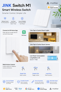 สวิตช์อัจฉริยะไร้สาย JINK Switch M1 รองรับ Matter Thread ปุ่มควบคุม 3 ปุ่ม สำหรับ Apple <span class=keywords><strong>Home</strong></span>, Google <span class=keywords><strong>Alexa</strong></span> และ SmartThings - Product Image 5