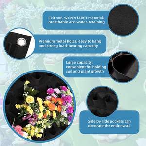 Jardinières Verticales Murales à Poches Suspendues en Fibre de <span class=keywords><strong>Plastique</strong></span> pour Jardin d'Herbes Aromatiques Intérieur ou Extérieur, Sac de Plantation Vertical - Product Image 5