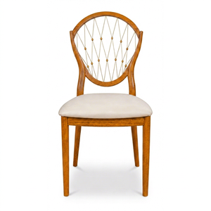 Chaise de salle à manger moderne en bois avec revêtement en microfibre, dossier rond, siège d'appoint pour salle à manger, hôtel, maison - Product Image 1