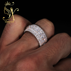 Xingsial 18K Gold Plated Diamond Jewelry <strong>Ring</strong> S925 Sterling <strong>Silver</strong> Moissanite Wedding Band <strong>Ring</strong> VVS D Color Diamond Cluster <strong>Ring</strong> - Product Image 2