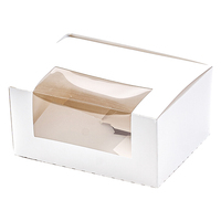 Boîte à pâtisserie rectangulaire écologique personnalisée avec fenêtre pour desserts et gâteaux, en carton blanc avec laminage mat, boîte à cupcakes