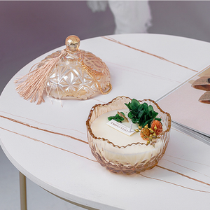 ホットスタイル乾燥花キャンドル高級ロマンチックアートガラス香りキャンドル - Product Image 3
