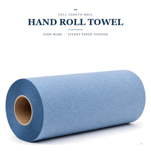 6 Pack <b>Blue</b> Jumbo <b>Hand</b> Roll <b>Towel</b> Bulk Shrink Wrapped Disposable - Product Image 4