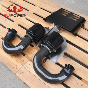 Kit d'admission double Fupower Performance C63 3 pouces avec bouclier thermique pour <span class=keywords><strong>Mercedes</strong></span> Benz C63 <span class=keywords><strong>AMG</strong></span> (W205) C63s GLC63 en fibre de carbone sèche - Product Image 4