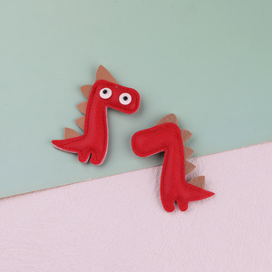 Dinosaur Leather Keychain <b>Red</b> Pink Blue Gray Artificial Leather Irregular Shape Bag Charm Decoration Spring 2024 - Product Image 5