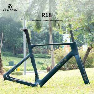 Bicicleta de Carretera CYCTRAC R18 con Cuadro de Fibra de Carbono, Horquilla Delantera, Tubo de Asiento 700C, Frenos de Disco Mecánicos Dobles, Confort y Rendimiento en Carreras, <span class=keywords><strong>Eje</strong></span> Central T47 - Product Image 2