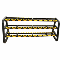 Support de Rangement Commercial et Domestique pour Haltères à 3 Niveaux, en Acier Robuste avec Revêtement Poudré, pour 30 Haltères – Idéal pour l'Entraînement