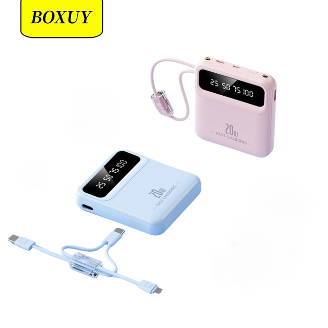 New Product Factory Best-selling Portable 10000mah Charging with Cable C-type Mini Power Bank 5000mAh Power Bank