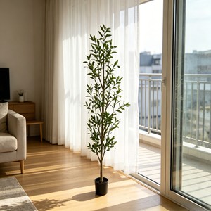 Knock Down Faux Olive Tree Artificial Potted Plant <b>Flat</b> <b>Pack</b> Simulated Olive DIY Assembly For Home Garden Décor - Product Image 4