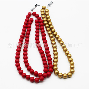 Wood <b>Beads</b> Red Gold White Round <b>Loose</b> <b>Beads</b> For Necklace Making Bulk Pack GW G 021 - Product Image 3