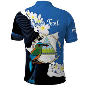 Camiseta Polo Personalizada del Día de la Independencia de Nicaragua con Diseño de <span class=keywords><strong>Guardabarranco</strong></span> y Flores Sacuanjoche, Estilo Casual de Béisbol - Product Image 3