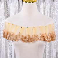 Fournisseur direct d'usine, dentelle personnalisée, broderie décorative, garniture élastique, dentelle extensible avec perles, support OEM ODM