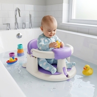 Seggiolino da Bagno per Neonati con Supporto Lombare Sicuro, Ventose Antiscivolo, Sedia da Bagno per Bambini in Materiale PP+TPR, Certificato CE per 0-18 Mesi