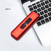 Briquet électrique rechargeable par USB, portable, coupe-vent, accessoires pour fumeurs, outils, briquet électrique rechargeable par USB avec logo personnalisé