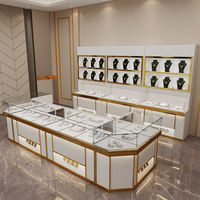 Vitrine de présentation de bijoux en verre sur mesure avec étagères réglables pour les magasins de luxe, les supermarchés et les centres commerciaux (CN)