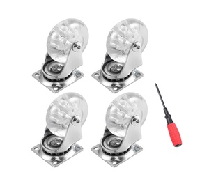 Huarui 2 Inch Heavy Duty No Noise <strong>Locking</strong> <strong>Casters</strong> Transparent Pu <strong>Wheels</strong> With Brake - Product Image 1