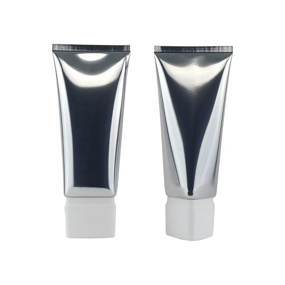 Cosmetico ABL morbido argento di lusso da 100ml con coperchio triangolare confezione detergente viso vuota