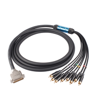 Câble audio multipaire 8 canaux DB25 vers 6,35 mm / 3 broches XLR mâle/femelle, câble serpent noir en PVC OFC, câble de microphone multicanal
