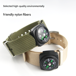 حزام ساعة رياضي متعدد الوظائف من النايلون المضلع عالي الجودة مقاس 20 مم و22 مم مع بوصلة وسوار من الفولاذ المقاوم للصدأ - Product Image 2