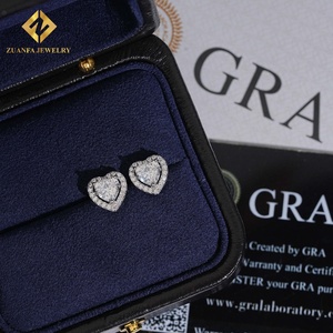 Fashion Style 925 <b>Silver</b> Heart Shape Moissanite <b>Earrings</b> Screw‑Back Minimalist Daily‑Wear Statement Unisex - Product Image 4