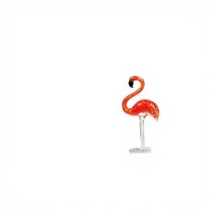 Décoration de jardin artistique en verre soufflé, figurine de Noël flamant rose personnalisée, style mini vert, écologique - Product Image 3
