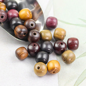 Cuentas sueltas de sándalo de 7x8 mm, redondas y pulidas, para la elaboración de pulseras, estilo chino - Product Image 3