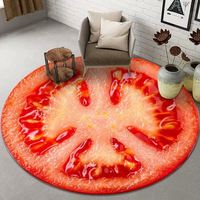 Tapis de sol irrégulier motif fruits de dessin animé mignon, paillasson de chambre, tapis de sol fraise, tapis de salle de bain absorbant et antidérapant