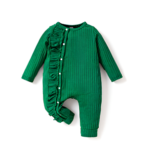 Tutina per Neonati in Tinta Unita con Design in Pizzo, Comoda e Traspirante, Pigiama in Maglia a Maniche Lunghe per 6-9 e 9-12 Mesi - Product Image 4