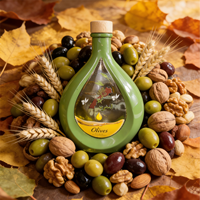 Nouvelle bouteille en verre multicolore en forme de goutte d'eau 2025, 350 ml, 500 ml, 1000 ml, pour vin rouge, vodka, whisky, brandy, avec bouchon en liège, pour bouteille d'huile
