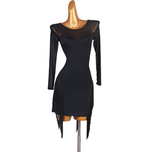 Jupe de <span class=keywords><strong>danse</strong></span> latine avec franges, vêtements d'exercice, costume de <span class=keywords><strong>danse</strong></span> latine, jupe de <span class=keywords><strong>danse</strong></span> <span class=keywords><strong>Jive</strong></span> et Three Steps, noire - Product Image 4