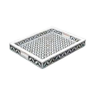 Bandeja de incrustaciones de madera maciza y hueso para el hogar, hotel y restaurante, bandeja clásica de MDF con acabado de producto de supermercado para bodas - Product Image 2