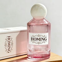 Flacon de parfum en verre rose rayé, 30 ml, 50 ml, 100 ml, nouveau design, flacon de parfum rond de luxe avec couleurs variées