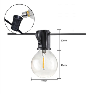 Guirnalda de luces de bombilla G40 blanca cálida, luz Led impermeable para exteriores utilizada para acampar, hogar, jardín, decoración de fiesta de Navidad al aire libre - Product Image 3