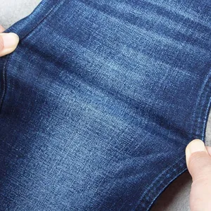 Tessuto Denim da 10.2 once di alta qualità con Crosshatch per Jeans Stock all'ingrosso blu scuro dal fornitore della fabbrica cinese