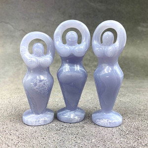 Statue de déesse en agate bleue, cristal, best-seller, artisanat populaire de haute qualité, sculptée à la main, pour souvenir - Product Image 4